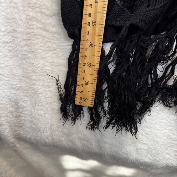 Divided H&M Cardigan Womens Size XS Black Open Knit Crochet Goth Boho - Picture 8 of 9